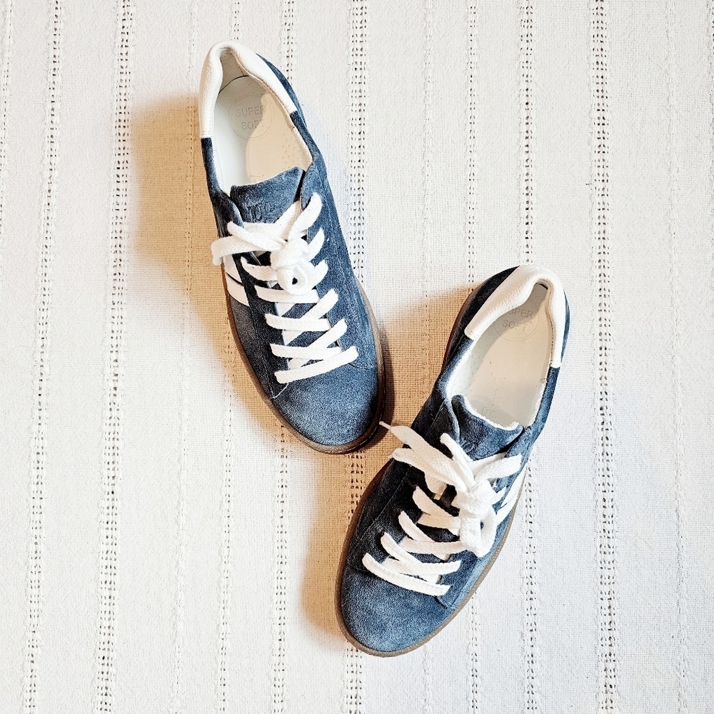 Paul Green Renner Sneakers Suede Handmade Leather Lake White Combo Lace Up 6.5 - Picture 12 of 14
